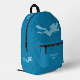 名前をカスタムする&ロケーションスキューバダイバー プリントバックパック