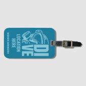 名前をカスタムする&ロケーションスキューバダイビング ラゲッジタグ (正面横)