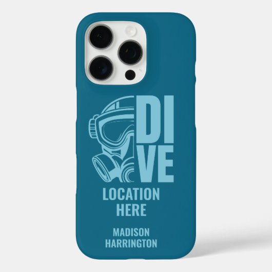 名前をカスタムする&ロケーションスキューバダイビング Case-Mate iPhoneケース (裏面)