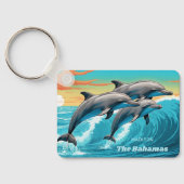 名前をカスタムする&ロケーションドルフィン キーホルダー (裏面)