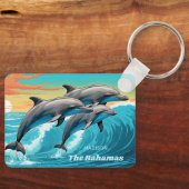 名前をカスタムする&ロケーションドルフィン キーホルダー (正面)