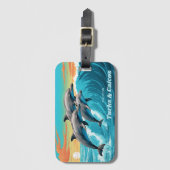 名前をカスタムする&ロケーションドルフィン ラゲッジタグ (正面縦)