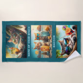 名前をカスタムする&ロケーションバケーションキャッツ ビーチタオル (正面)