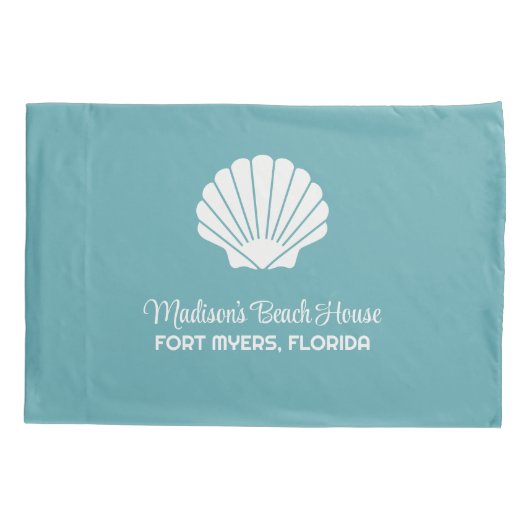 名前をカスタムする、ロケーション、カラーシーシェル 枕カバー (裏面)