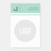 名前をカスタムする&ロゴクリーンシンプルミニマルティール（緑がかった色） ポストイット (正面)