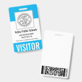 名前をカスタムする&ロゴスクールキャンパスビジターパスID バッジ (Front & Back)