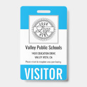 名前をカスタムする&ロゴスクールキャンパスビジターパスID バッジ (Front)