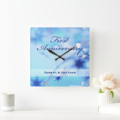 名前をカスタムする、一結婚周年記念の輝き スクエア壁時計 (ホーム)