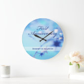 名前をカスタムする、一結婚周年記念の輝き ラージ壁時計 (ホーム)