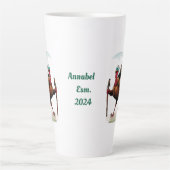 名前をカスタムする、七面鳥ハイキング カフェラテマグ (正面)