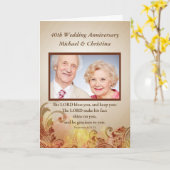名前をカスタムする、写真40結婚周年記念 カード (黄色い花)