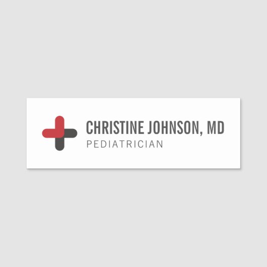 名前をカスタムする|医療十字架|医師ナース 名札 (正面)