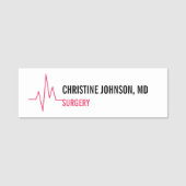 名前をカスタムする|医療心拍|医師ナース 名札 (正面)