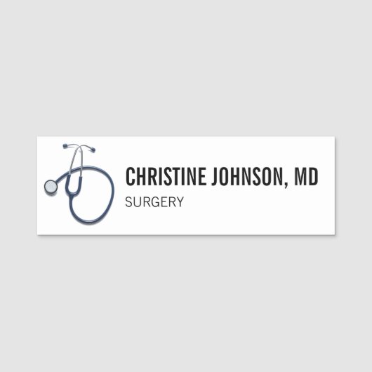 名前をカスタムする|医療用聴診器|医師ナース 名札 (正面)