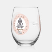 名前をカスタムする〔占星術の〕十二宮図サインアクエリアス ステムなしワイングラス (左)