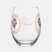 名前をカスタムする〔占星術の〕十二宮図サインピセス ステムなしワイングラス (正面)