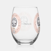 名前をカスタムする〔占星術の〕十二宮図サインライブラリー ステムなしワイングラス (正面)