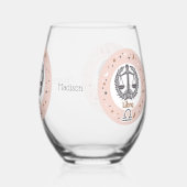 名前をカスタムする〔占星術の〕十二宮図サインライブラリー ステムなしワイングラス (右)