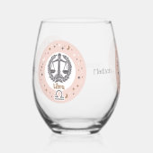 名前をカスタムする〔占星術の〕十二宮図サインライブラリー ステムなしワイングラス (左)