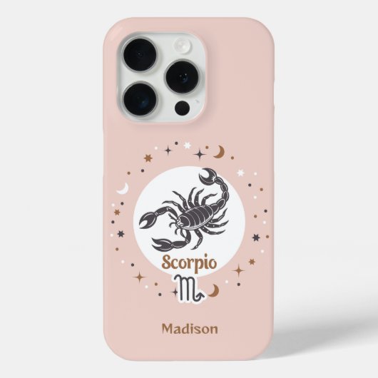 名前をカスタムする〔占星術の〕十二宮図標識蠍座 Case-Mate iPhoneケース (裏面)