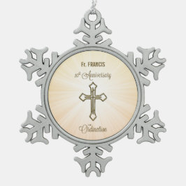 名前をカスタムする、叙位十周年 スノーフレークピューターオーナメント