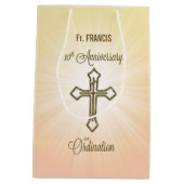 名前をカスタムする、叙位十周年 ミディアムペーパーバッグ (裏面)