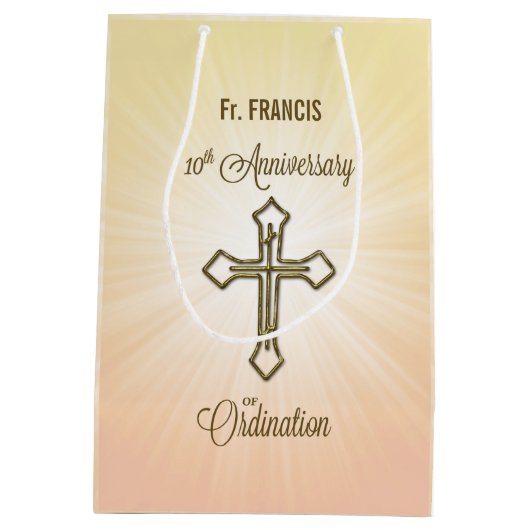 名前をカスタムする、叙位十周年 ミディアムペーパーバッグ (裏面)