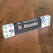 名前をカスタムする; 多くのカラフルな音楽ノートおよび記号 デスクネームプレート (側面)