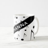 名前をカスタムする + 多くの音符パターンマグ コーヒーマグカップ (正面右)