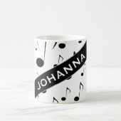 名前をカスタムする + 多くの音符パターンマグ コーヒーマグカップ (中央)