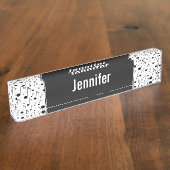 名前をカスタムする + 多くの音符パターン デスクネームプレート (側面)