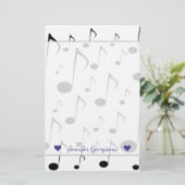 名前をカスタムする+多くの音符パターン 便箋 (スタンド正面)