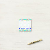 名前をカスタムする; 多彩のリングまたは円パターン ポストイット (デスク上)