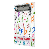 名前をカスタムする;多数の音カラフル楽ノートとシンボル ミニクリップボード (アングル2)
