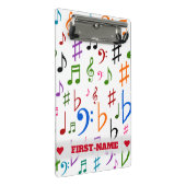 名前をカスタムする;多数の音カラフル楽ノートとシンボル ミニクリップボード (アングル)