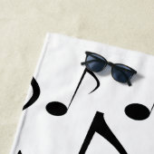 名前をカスタムする+多数の音符パターン ビーチタオル (インサイチュ)