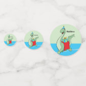 名前をカスタムする、少年、誕生日恐竜 コンフェッティ (正面)