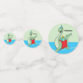 名前をカスタムする、少年、誕生日恐竜 コンフェッティ (裏面)