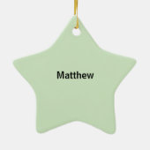 名前をカスタムする、少年、誕生日恐竜 セラミックオーナメント (裏面)