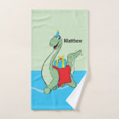 名前をカスタムする、少年、誕生日恐竜 バスタオルセット (ハンドタオル)