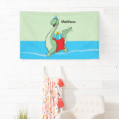 名前をカスタムする、少年、誕生日恐竜 横断幕 (インサイチュ)