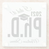 名前をカスタムする&年の博士課程 ガラスコースター (裏面)