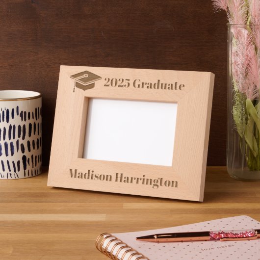 名前をカスタムする&年間卒業 レーザー彫刻フレーム (左)