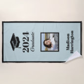 名前をカスタムする、年、写真、カラー卒業 ビーチタオル (正面)