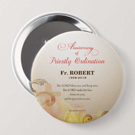 名前をカスタムする&年、第60期聖職者 缶バッジ (正面&裏面)