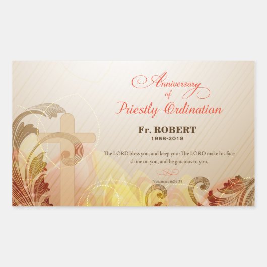 名前をカスタムする&年、第60期聖職者 長方形シール (正面)