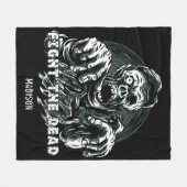 名前をカスタムする"戦い死んだ"ゾンビのフリースブランケット フリースブランケット (正面(横))