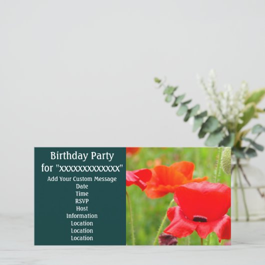 「名前をカスタムする」招待状カードの誕生日パーティー (スタンド正面)