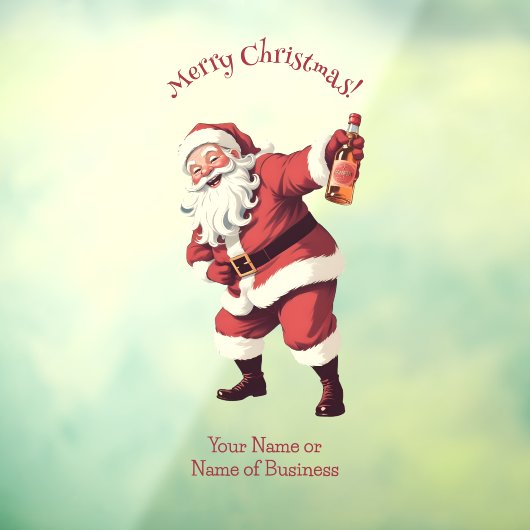名前をカスタムする&文字おもしろい飲サンタ ウィンドウサイン (シート3)