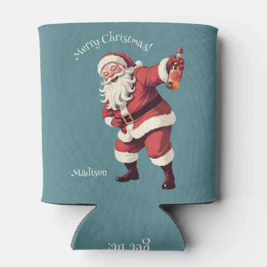 名前をカスタムする&文字おもしろい飲サンタ 缶クーラー (裏面)